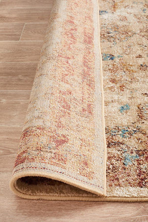 Tuskany Stunning Designer Rug Ivory Rust - Floorsome - Modern