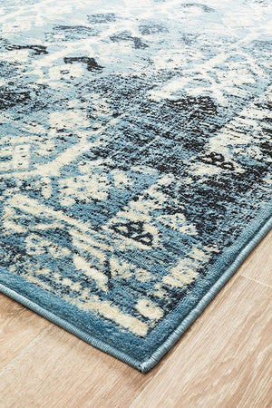 Urdu Tribal Rug Blue - Floorsome - Modern