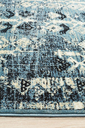 Urdu Tribal Rug Blue - Floorsome - Modern