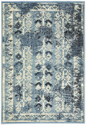 Urdu Tribal Rug Blue - Floorsome - Modern