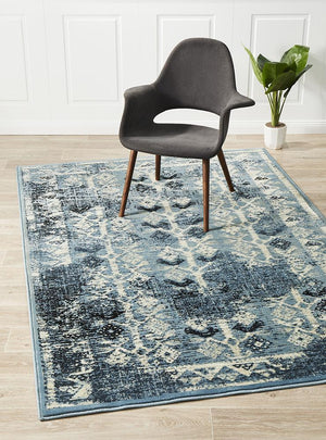 Urdu Tribal Rug Blue - Floorsome - Modern