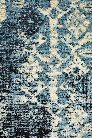 Urdu Tribal Rug Blue - Floorsome - Modern