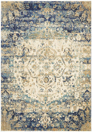 Venice Stunning Designer Rug Ivory Blue - Floorsome - Modern