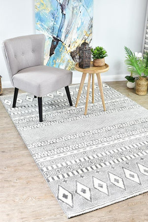 Vision 343 Light Grey Cream Rug - Floorsome - MODERN