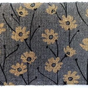 Wild Flowers 100% Coir Thick Door Mat - Floorsome - Door Mat