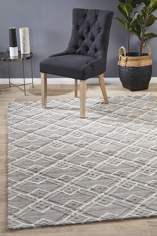 Winter Silver Stream Modern Rug