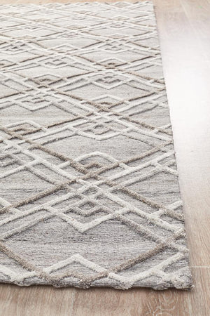 Winter Silver Stream Modern Rug - Floorsome - Modern