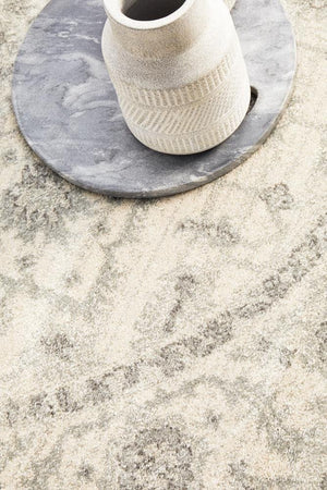 Winter White Transitional Round Rug - Floorsome - Modern