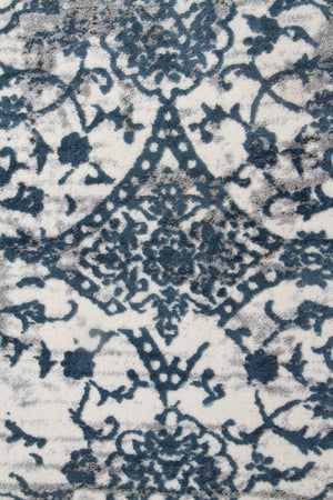 Yasmin Distressed Transitional Rug White Blue Grey - Floorsome - Modern