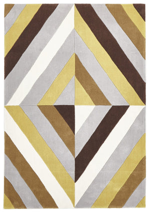 Yellow Brown Grey Crystal Prism Rug - Floorsome - Modern