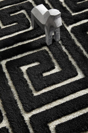 York Alice Black & Gold Runner Rug - Floorsome - YORK COLLECTION