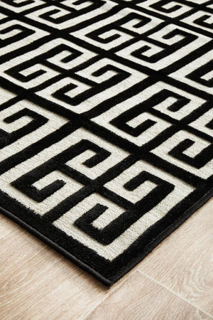 York Brenda Black & Gold Runner Rug - Floorsome - YORK COLLECTION