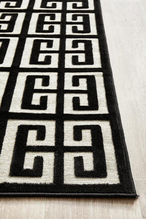 York Brenda Black & Gold Runner Rug - Floorsome - YORK COLLECTION