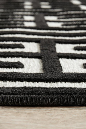 York Brenda Black & Gold Runner Rug - Floorsome - YORK COLLECTION