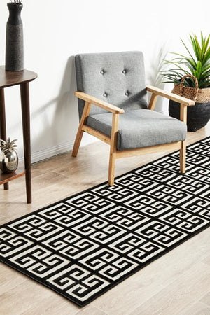 York Brenda Black & Gold Runner Rug - Floorsome - YORK COLLECTION