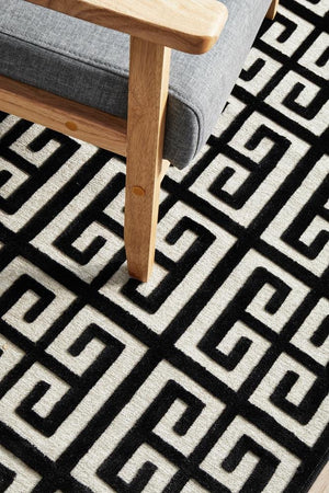 York Brenda Black & Gold Runner Rug - Floorsome - YORK COLLECTION