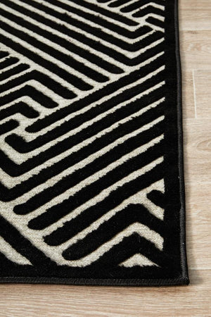 York Cindy Black & Gold Rug - Floorsome - YORK COLLECTION