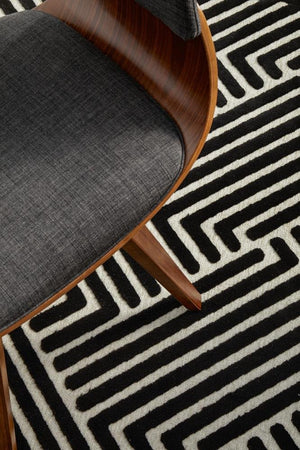 York Cindy Black & Gold Rug - Floorsome - YORK COLLECTION