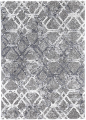 Yuzil Blue Lattice Rug - Floorsome - Rug