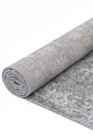 Yuzil Grey Floral Rug - Floorsome - Rug