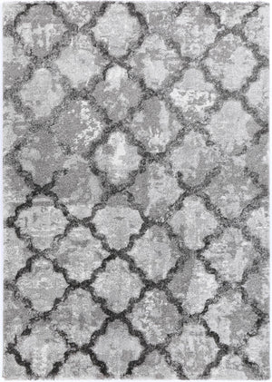 Yuzil Grey Lattice Rug - Floorsome - Rug