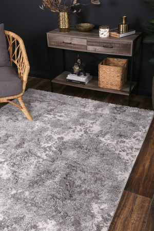 Yuzil Grey Transitional Floral Rug - Floorsome - Rug