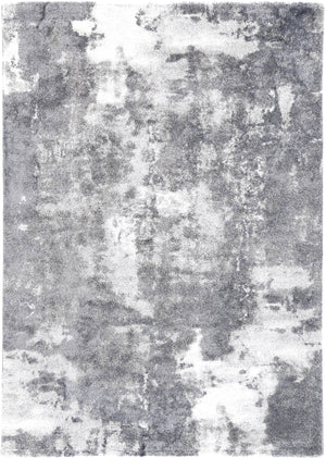 Yuzil Grey White Abstract Rug - Floorsome - Rug