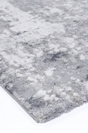 Yuzil Grey White Abstract Rug - Floorsome - Rug