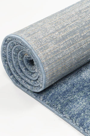 Zarin Solid Blue Modern Rug - Floorsome - 