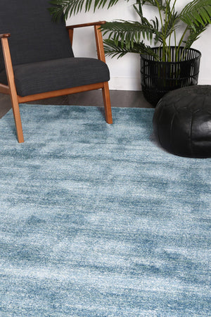 Zarin Solid Blue Modern Rug - Floorsome - 