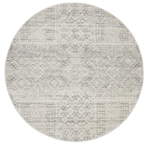 Zelda Silver Grey Round Rug - Floorsome - Modern