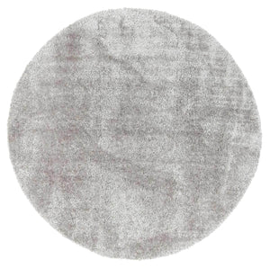 Puffy Soft Shag Round Rug Grey