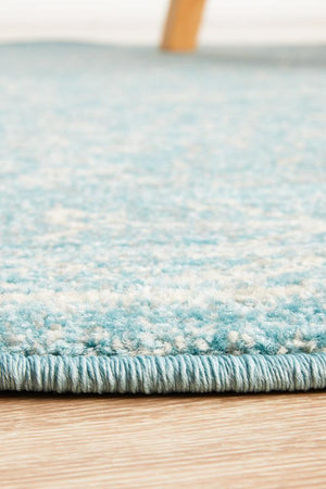 Depth Blue Transitional Round Rug