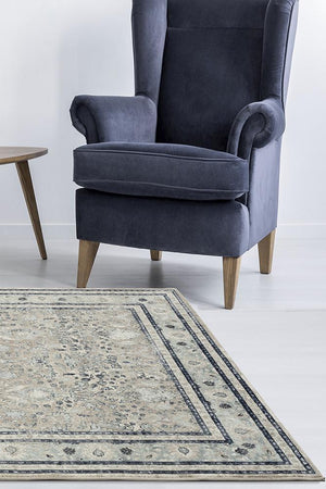 Providence Esquire Rim Traditional Beige Rug