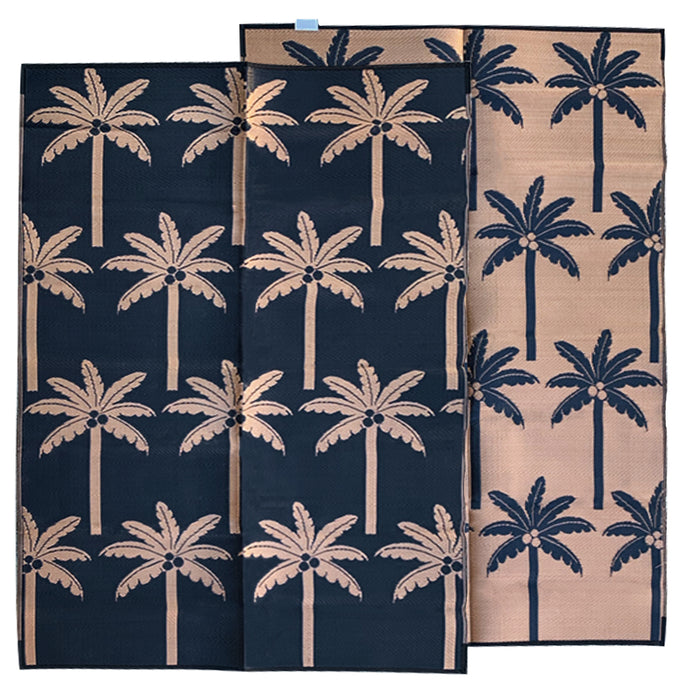 PALM SPRINGS Recycled Plastic Mat, Midnight 1.8 x 2.7m